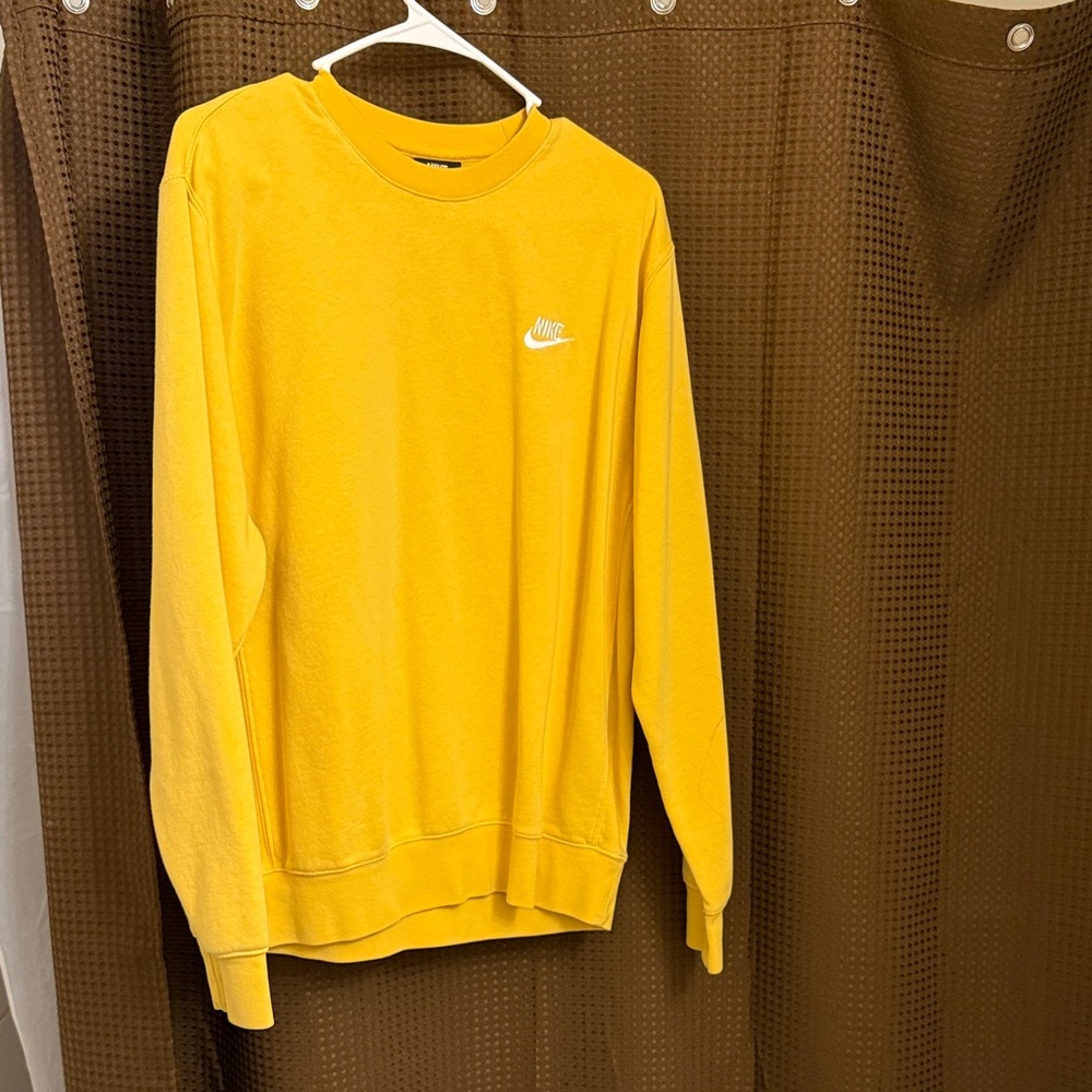 Nike Men's Bright Yellow Crewneck Sweater